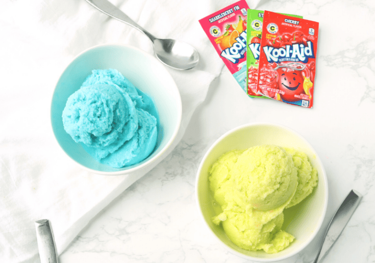 easy frozen ice cream made with kool aid