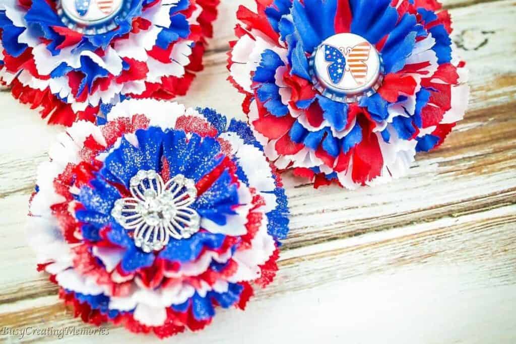 Red White and Blue Patriotic Hair Clips