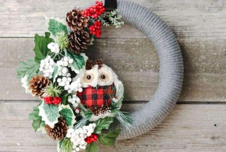 Woodland Owl Christmas Wreath feature 2