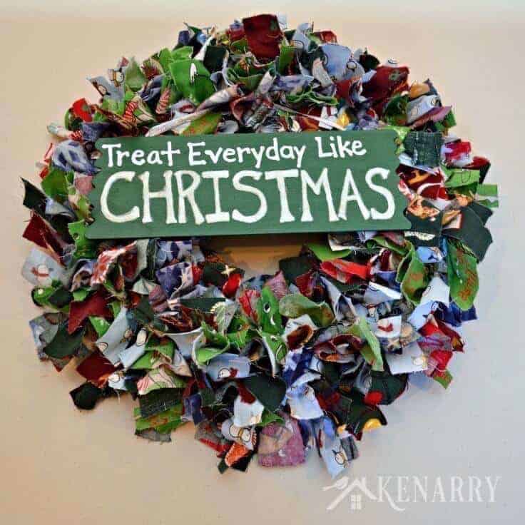 scrap fabric christmas wreath tutorial4