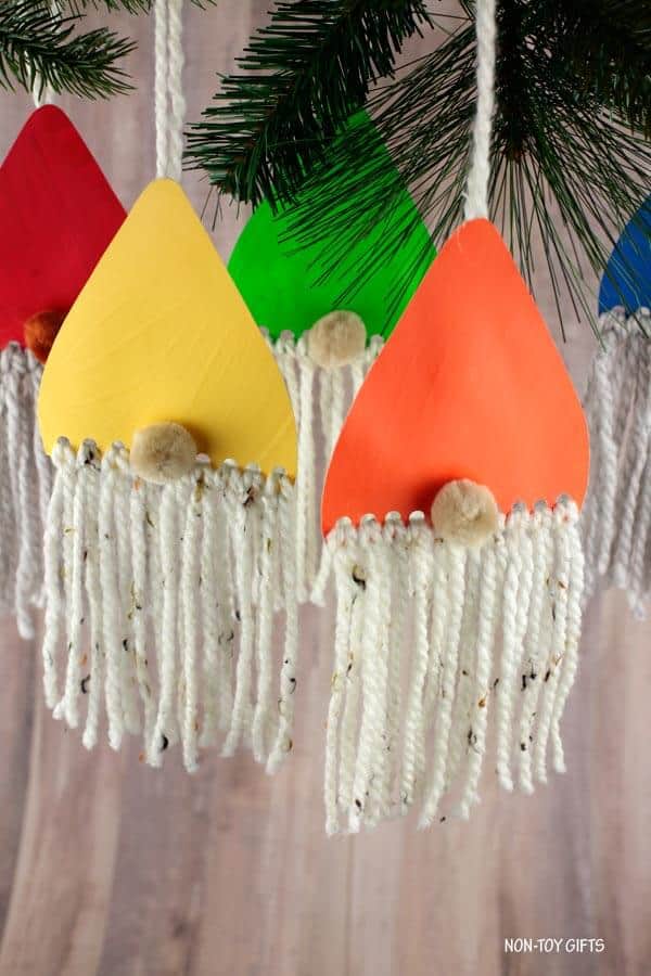 Paper Plate DIY Gnome Ornaments